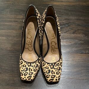 Sam Edelman calf hair animal cheetah print heels size 9